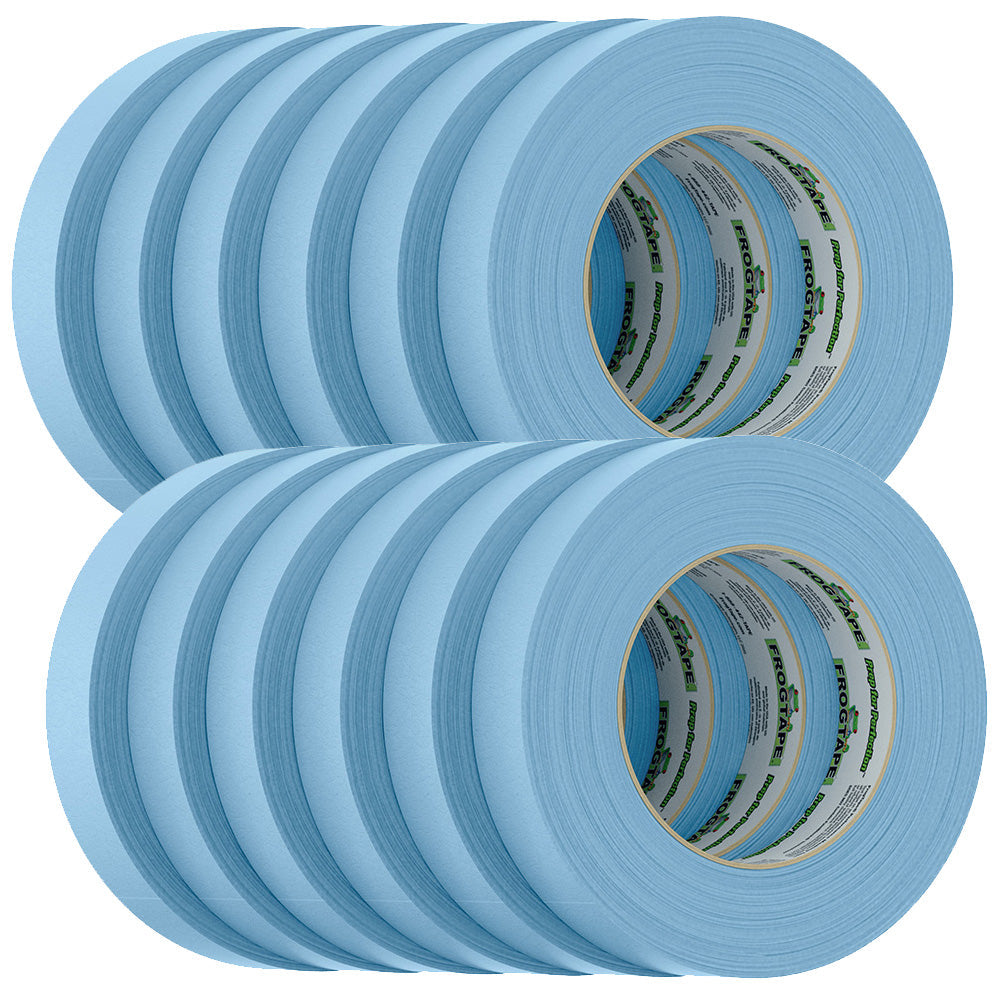FrogTape CP 250 Medium-High Adhesion Masking Tape - 24MM x 55M x 12-Pack - Light Blue - Rated f/250°F