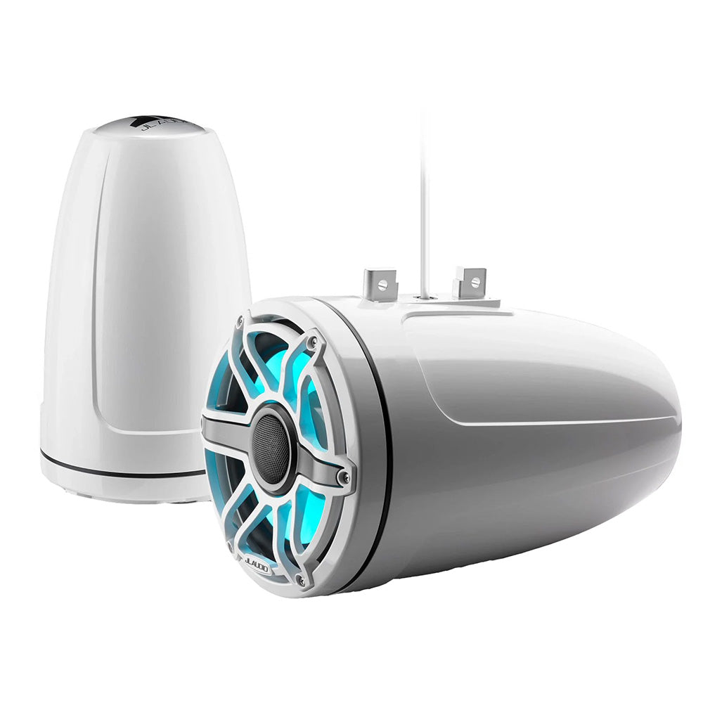 JL Audio M6 Series 8.8" Enclosed Tower Coaxial System with Gloss White Sport Grille & Transflective™ LED Lighting