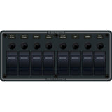 Blue Sea 8371 Water Resistant Panel - 8 Position - Black - Horizontal Mount