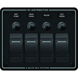 Blue Sea 8372 Water Resistant 4 Position - Black - Horizontal Mount Panel