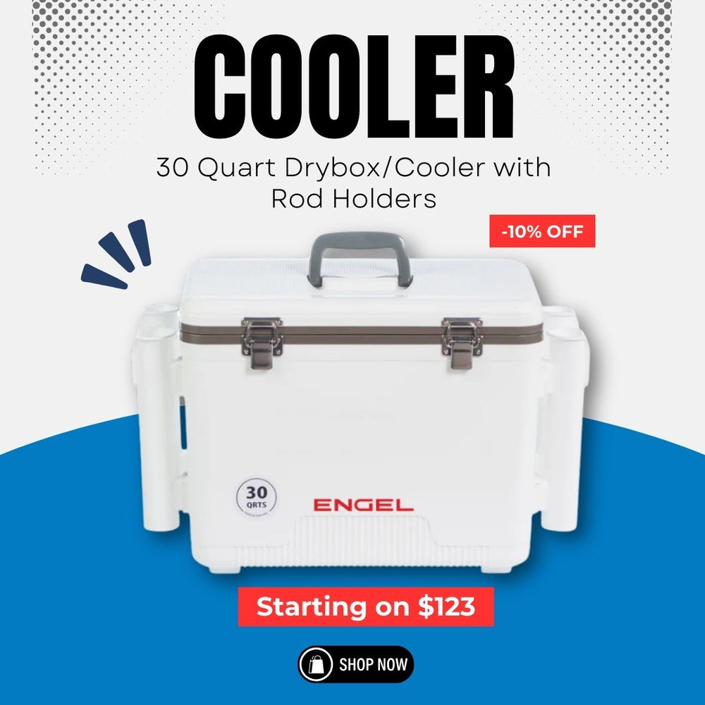 Engel 30 Quart Drybox/Cooler with Rod Holders image 0