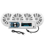 Boss Audio MCK632WB.64 Marine Stereo & 2 Pairs of 6.5" Speaker Kit - White