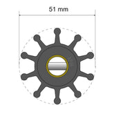 Albin Group Premium Impeller Kit - 51 x 12.7 x 22mm - 10 Blade - Pin Insert