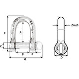 Wichard Not Self-Locking D Shackle - 14mm Diameter - 9/16"
