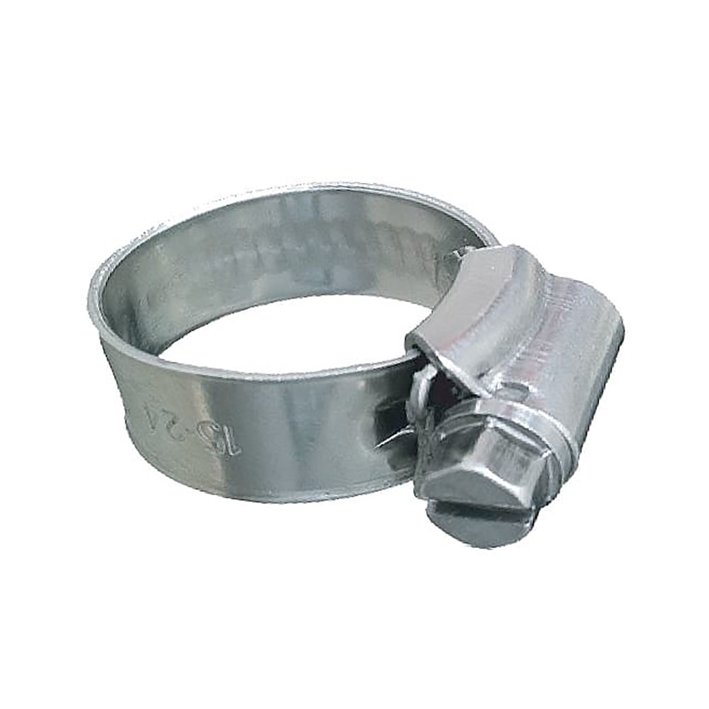 Trident Marine 316 SS Non-Perforated Worm Gear Hose Clamp - 3/8" Band - (3/4" – 1-1/8") Clamping Range - 10-Pack - SAE Size