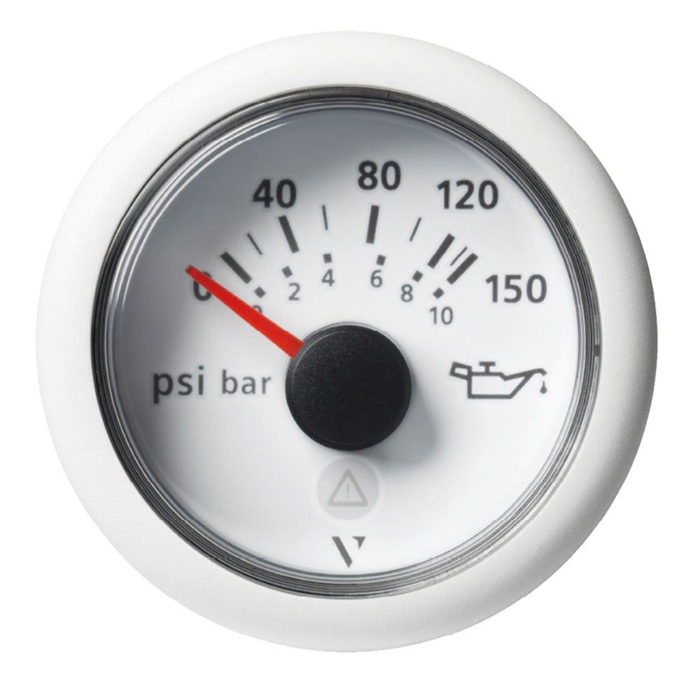 Veratron 52mm (2-1/16") ViewLine Engine Oil Pressure Gauge - 150 PSI - White Dial & Bezel
