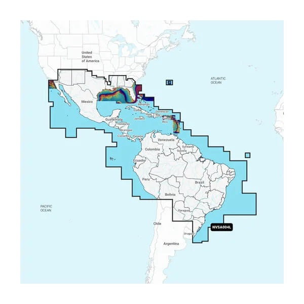 Garmin NVSA004L Navionics Vision+ Mexico, Caribbean to Brazil - Inland and Coastal Marine Charts microSD Cartography