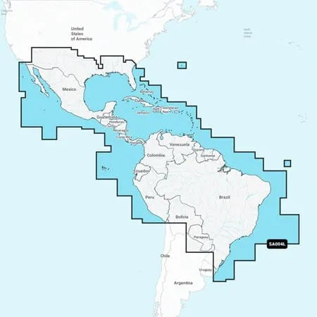 Garmin NSUS004L Navionics+ Mexico, Caribbean to Brazil - Inland and Coastal Marine Charts microSD Cartography