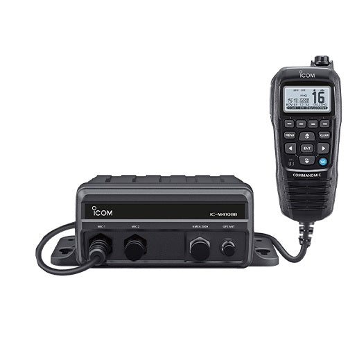 icom M411BB Black Box VHF with HM195GB Black CommandMic Communications