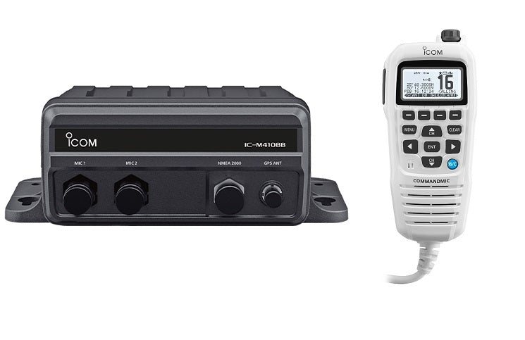 icom M411BB Black Box VHF with HM195GW White CommandMic Communications