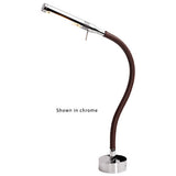 Rugen Table-Mount Reading Light, Matte Chrome w/Brown Leather, w/Switch & Dimmer, WW/Red, 500MM MPN-ILPB25850027