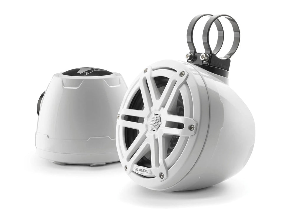 JL Audio M3 6.5-inch (165 mm) Enclosed Coaxial System, Gloss White Enclosure, Gloss White Sport Grilles Audio/Video