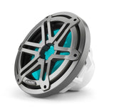 JL Audio M3 10-inch (250 mm) Marine Subwoofer Driver, Gray Metallic Sport Grille with RGB LED Lighting, 4 ohms Audio/Video