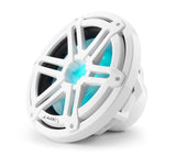 JL Audio M3 10-inch (250 mm) Marine Subwoofer Driver, Gloss White Sport Grille with RGB LED Lighting, 4 ohms Audio/Video