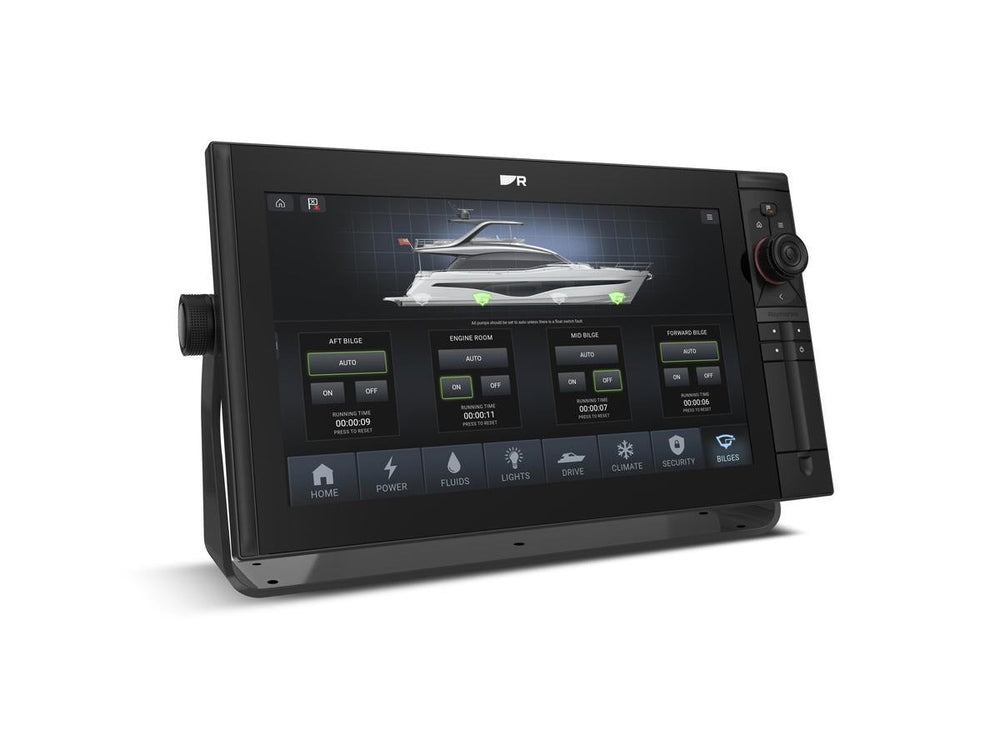 Raymarine Axiom2 Pro 16S HybridTouch chartplotter with single channel CHIRP SONAR and Lighthouse North America Chart