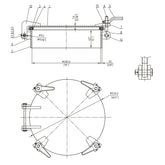 DROP BOLT HATCH RND 19" RAISED 5" 4 DOG