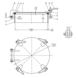 DROP BOLT HATCH RND 19" RAISED 5" 4 DOG