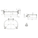 DROP BOLT HATCH 15"X23" RAISED 5" 2 DOG