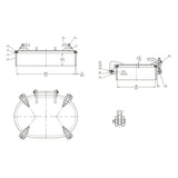 DROP BOLT HATCH 15"X23" RAISED 5" 4 DOG