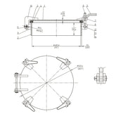 DROP BOLT HATCH RND 19" RSD 5"" 4 DOG SS