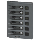 6 SWITCH WD PANEL GRAY