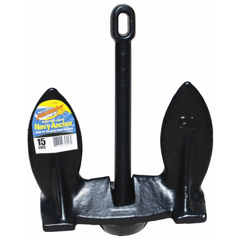 NAVY ANCHOR VINYL COATED BLK 10#
