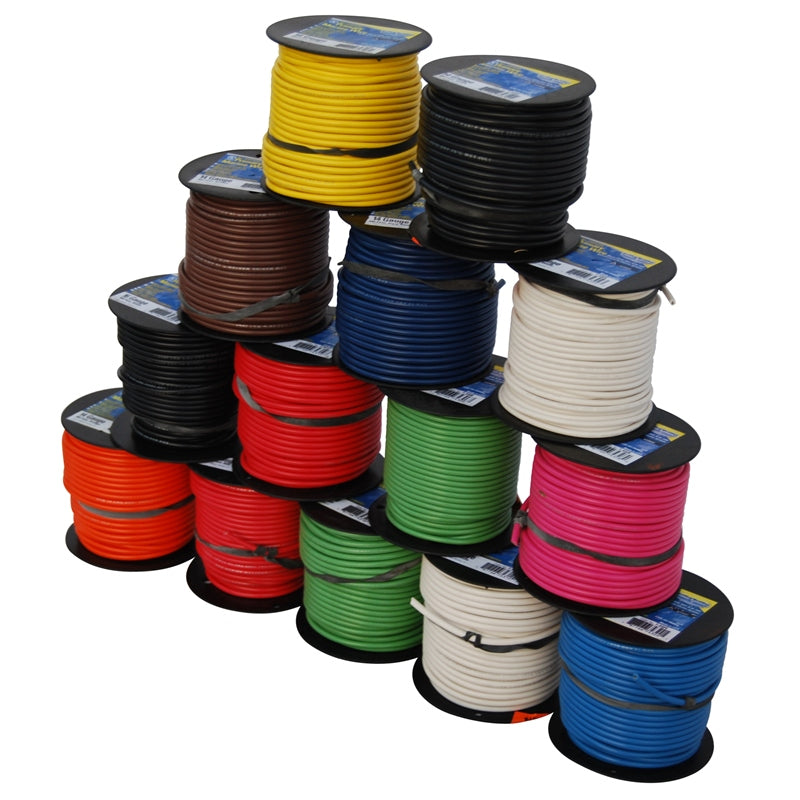 Marpac Primary Wire Tinned 105* 16 AWG 100' Brn, model 7-4288, Wire Terminals