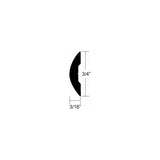 ALUM HALF OVAL 3/4" 12' MPN-A50-0195TAL12D