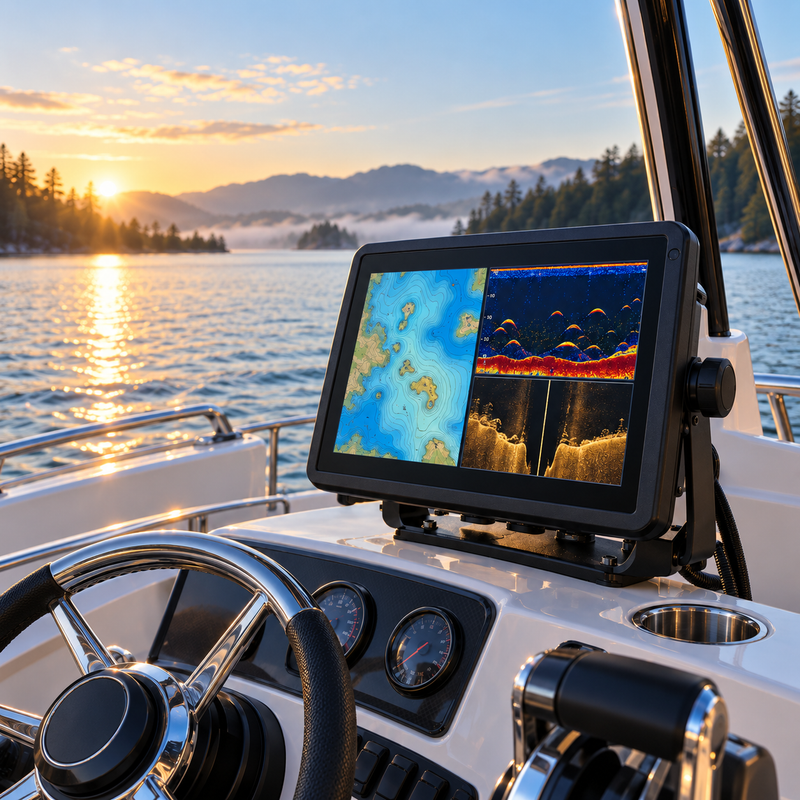 Humminbird SOLIX 10 G2 fish finder buying guide at a boat helm