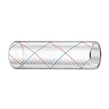 Trident Marine 3/4" x 50' Clear Reinforced PVC Hose Tubing Red & Blue Tracer