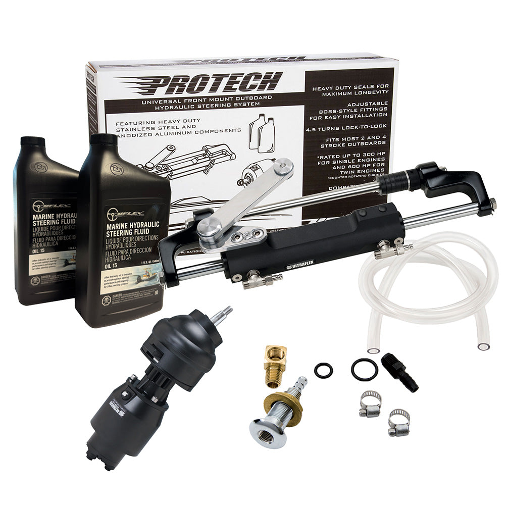 Uflex PROTECH 2.1 Front Mount Tilt OB Hydraulic System - Includes UP28T Helm Pump, Oil, UC128TS-2 Cylinder, & X52 Tilt - No