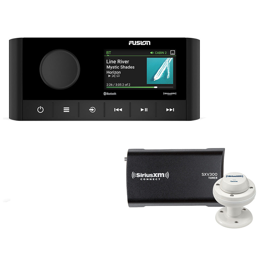 Fusion MS-RA210 2-Zone USB Stereo w/SiriusXM SXV300 Connect Tuner &amp; Marine/RV Antenna