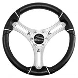 Schmitt Marine Torcello 14" Wheel - 04 Series - Polyurethane Wheel w/Chrome Trim &amp; Cap - Brushed Spokes - 3/4" Tapered Shaft