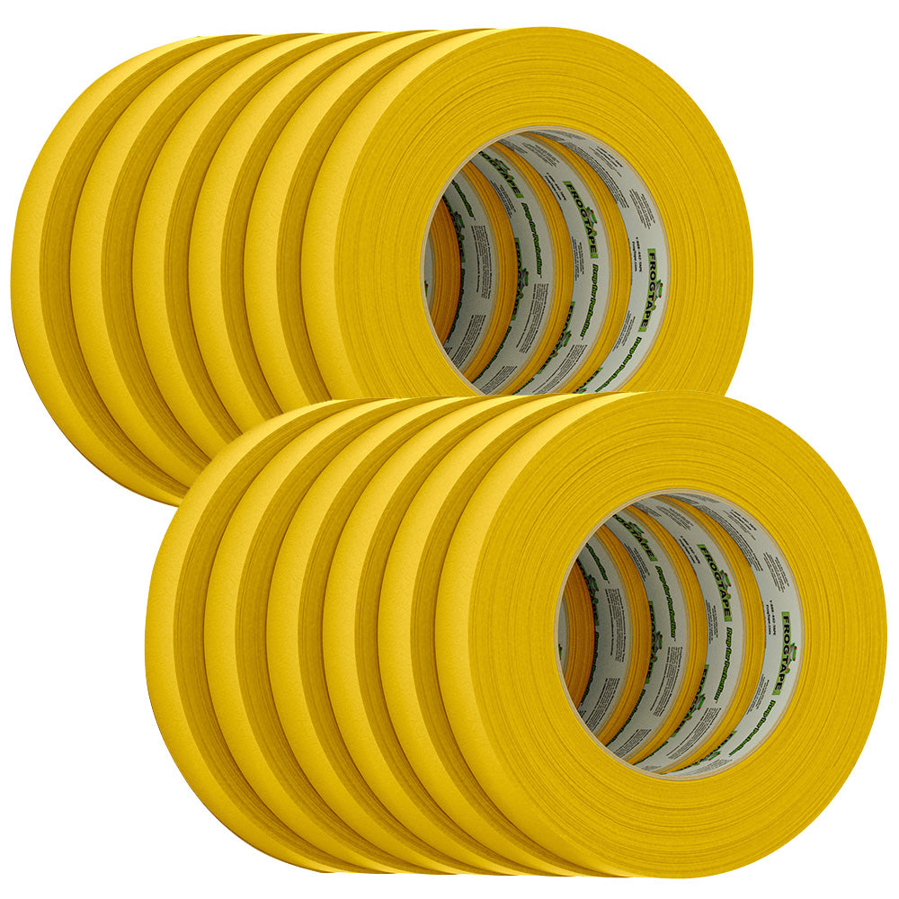 FrogTape CP 225 Medium-High Adhesion Masking Tape - 18MM x 55M x 12-Pack - Gold - Rated f/225&deg;F