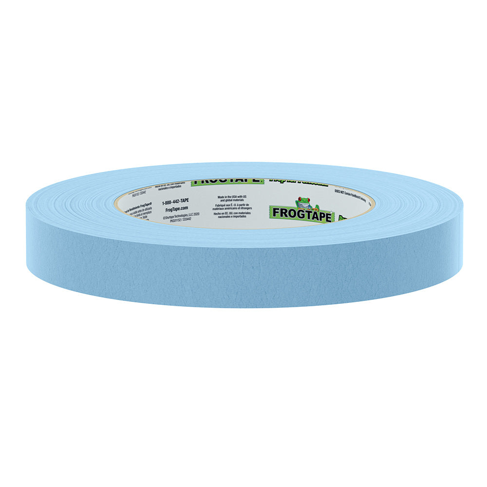 FrogTape CP 250 Medium-High Adhesion Masking Tape - 18MM x 55M x 12-Pack - Light Blue - Rated f/250°F
