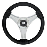 Uflex - Tavolara - 13.8" Black Polyurethane Steering Wheel w/Silver Spokes & X62 Hub