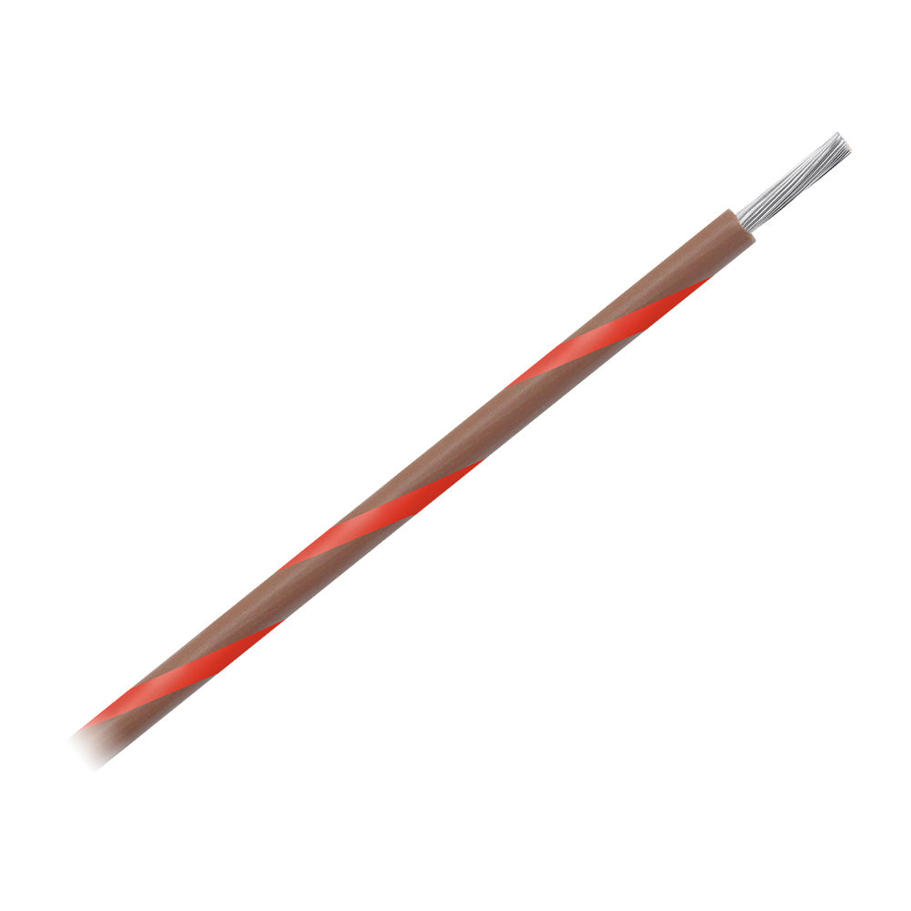 Pacer 14 AWG Gauge Striped Marine Wire 500' Spool - Brown w/Red Stripe