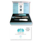 Toadfish Custom Engraved Shucker's Bundle - Teal Put 'Em Back Oyster Knife, Professional Oyster Knife & Cut-Proof Shucking