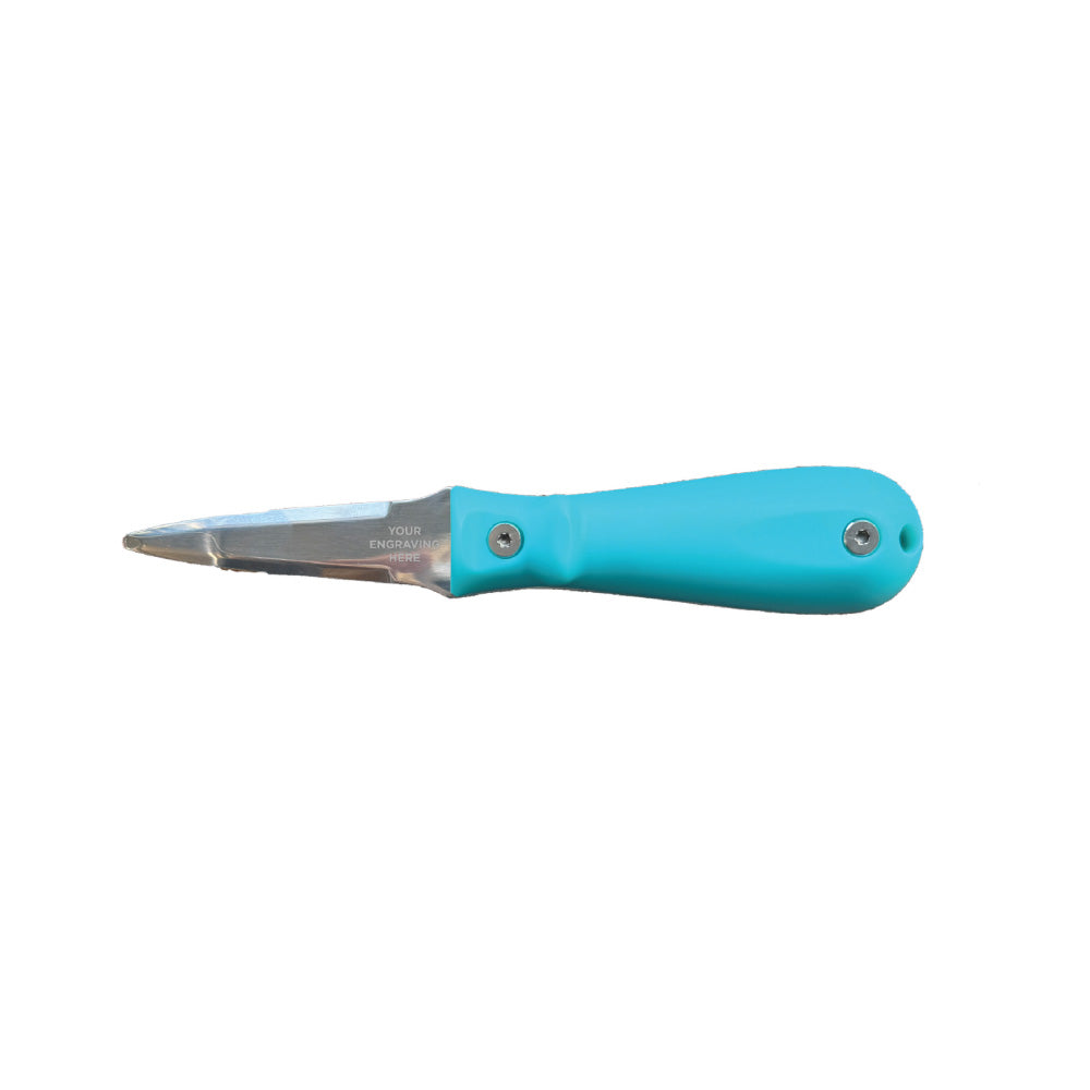 Toadfish Custom Engraved Put 'Em Back Oyster Knife - Teal (MINIMUM ORDER QUANTITY OF 25)