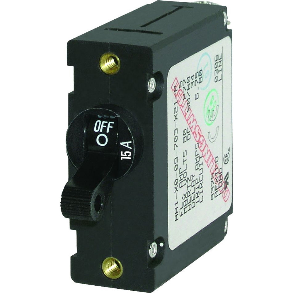 Blue Sea 7208 AC/DC Single Pole Magnetic World Circuit Breaker - 15AMP MPN-7208