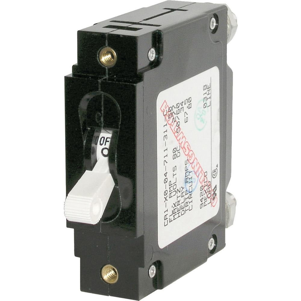 Single Pole Toggle Circuit Breaker 7354 White 25 Amp Magnetic Hydraulic Marine Overcurrent Protection - Mariners Warehouse