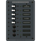 Blue Sea 8159 AC 8 Position 230v (European) Breaker Panel (White Switches)