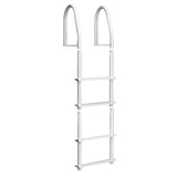 Dock Edge Fixed 4 Step Ladder Bright White Galvalume