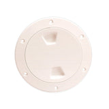 Beckson 4" Smooth Center Screw-Out Deck Plate - Beige