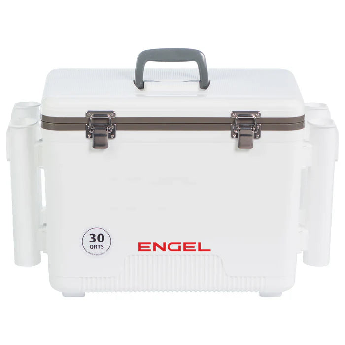 Engel 30 Quart Drybox/Cooler with Rod Holders - White image