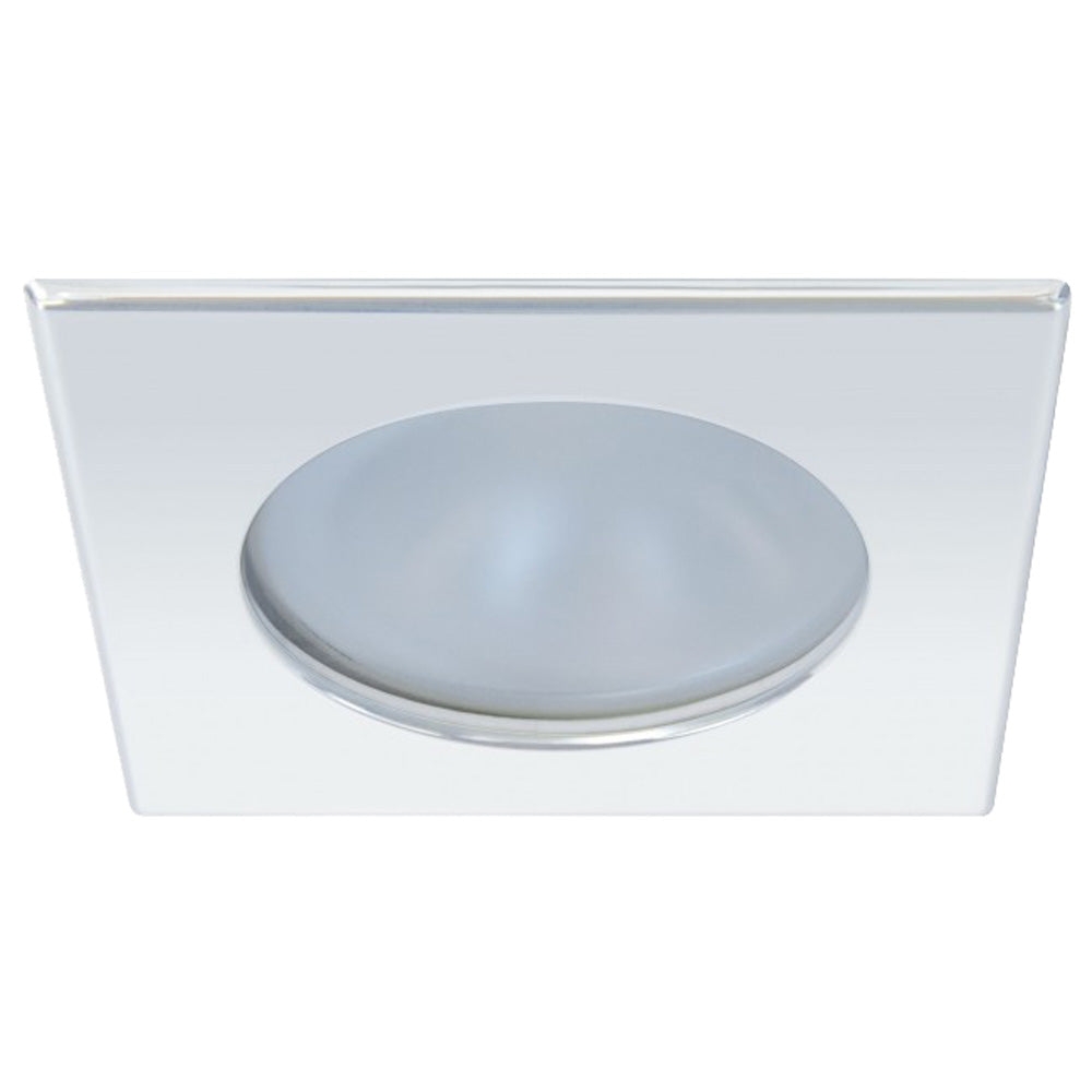 Quick Blake XP Downlight LED - 6W, IP66, Screw Mounted - Square Stainless Bezel, Round Warm White Light
