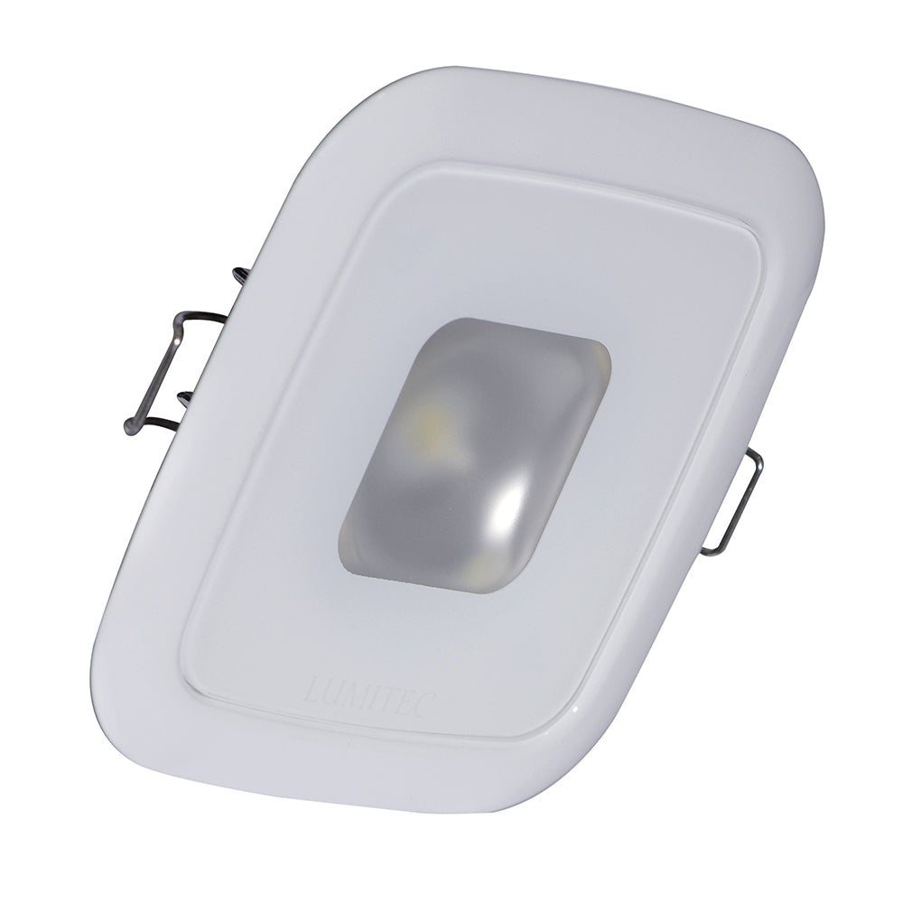 Lumitec Square Mirage Down Light - White Dimming, Red/Blue Non-Dimming - White Bezel