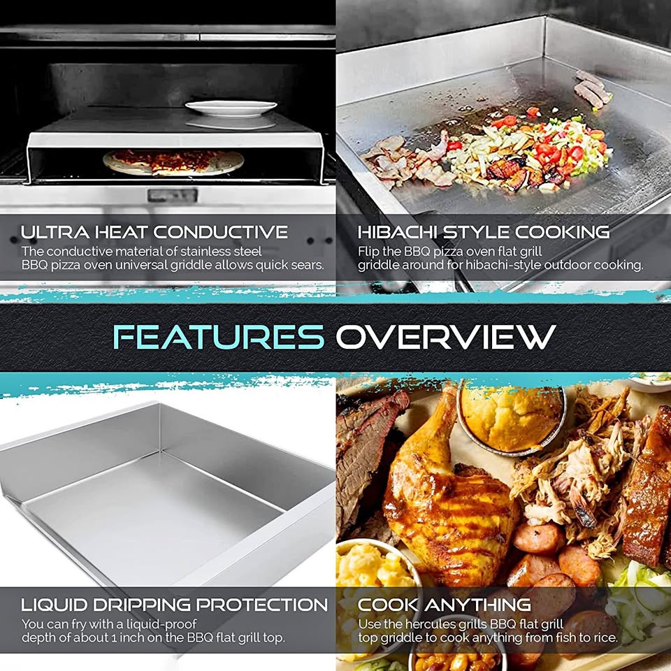 BLOWOUT SALE: 2-in-1 Stainless Pizza Oven & Heavy Duty Griddle