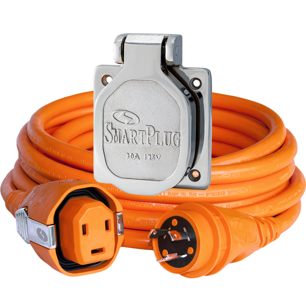 SmartPlug 30 AMP Dual Configuration Cordset &amp; Stainless Steel Inlet Combo - 50'