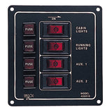 Sea-Dog Aluminum Switch Panel - Vertical - 4 Switch
